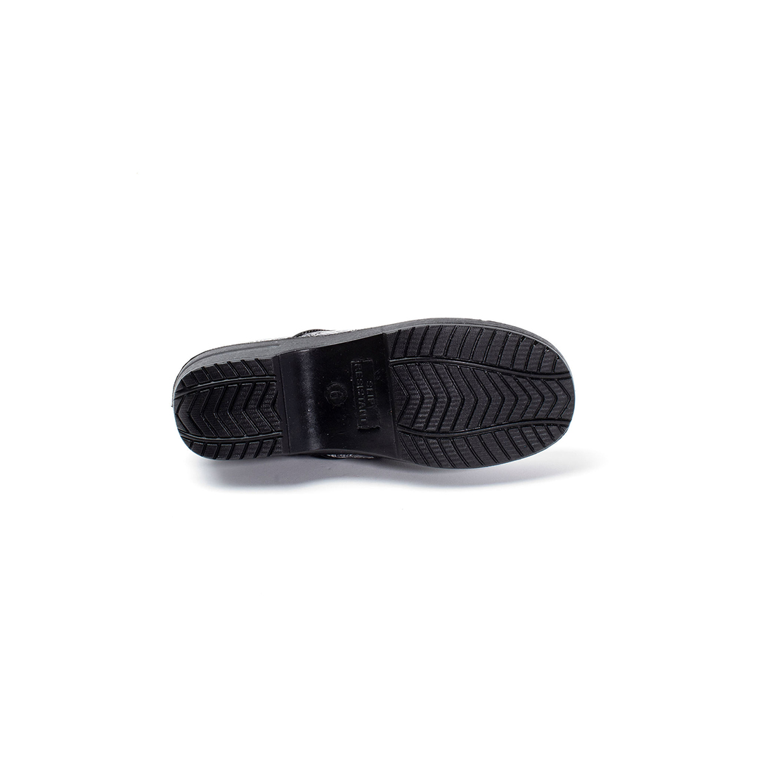Brandy Nursing Shoe in Black & White Mardi Gras - Image 3