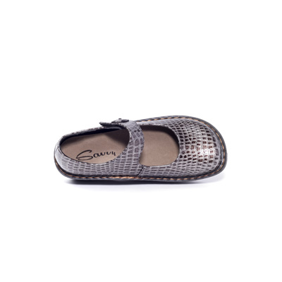 Jane Nursing Shoe in Pewter Crocco - Image 5