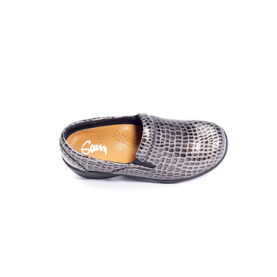 Katy Nursing Shoe in Pewter Crocco - Image 5